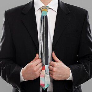 Modernist Striped Tie Retro Designer Menswear Tie Necktie Mid Century Painting